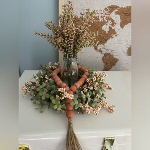 Neutral Pink Bead Garland with Tassel - Spring Home Accents